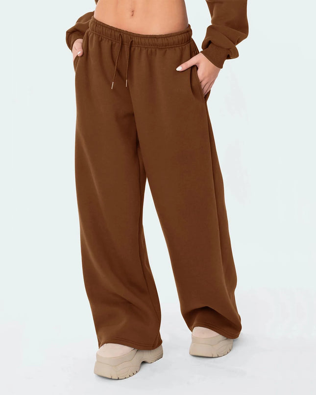 High-Waist Drawstring Wide-Leg Joggers – Casual Streetwear Comfort