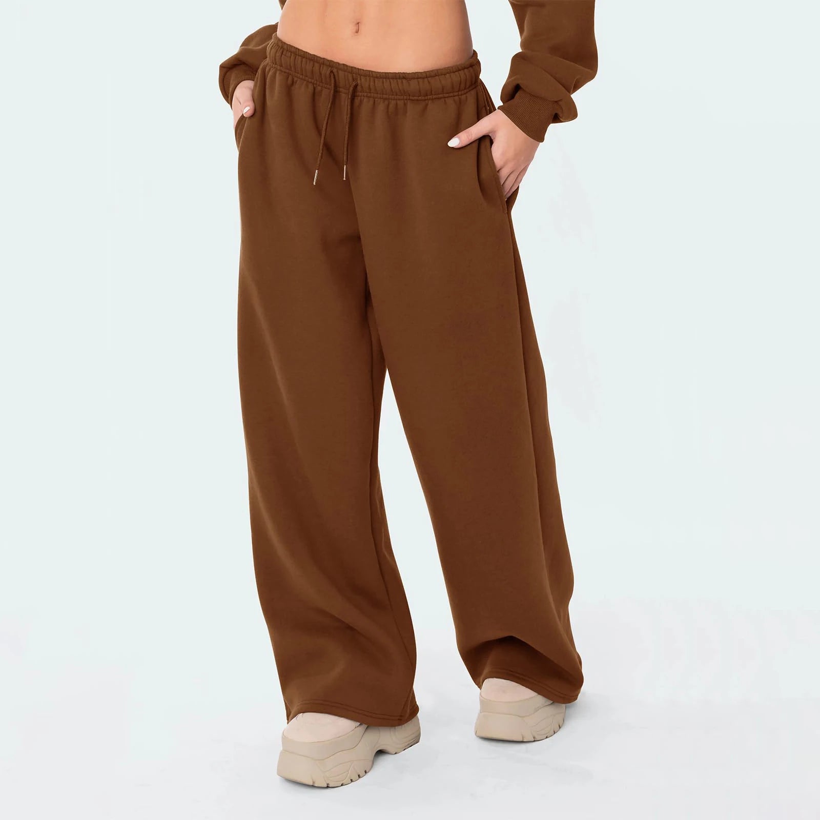 High-Waist Drawstring Wide-Leg Joggers – Casual Streetwear Comfort
