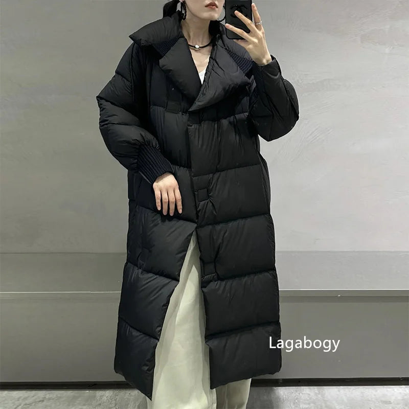 Long 90% White Duck Down Puff Parka Women