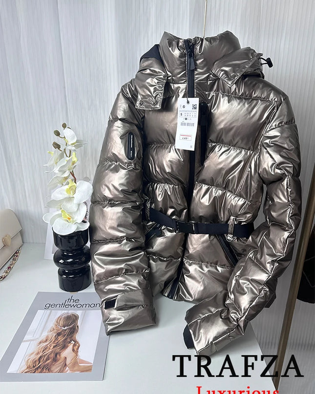 Vintage Oversized Hooded Winter Jacket for Women