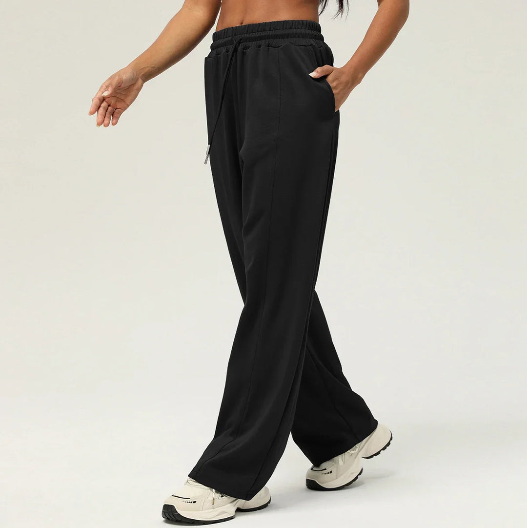 Women Cozy Wide Leg Sweatpants Soft Lounge Pants-HighTouch