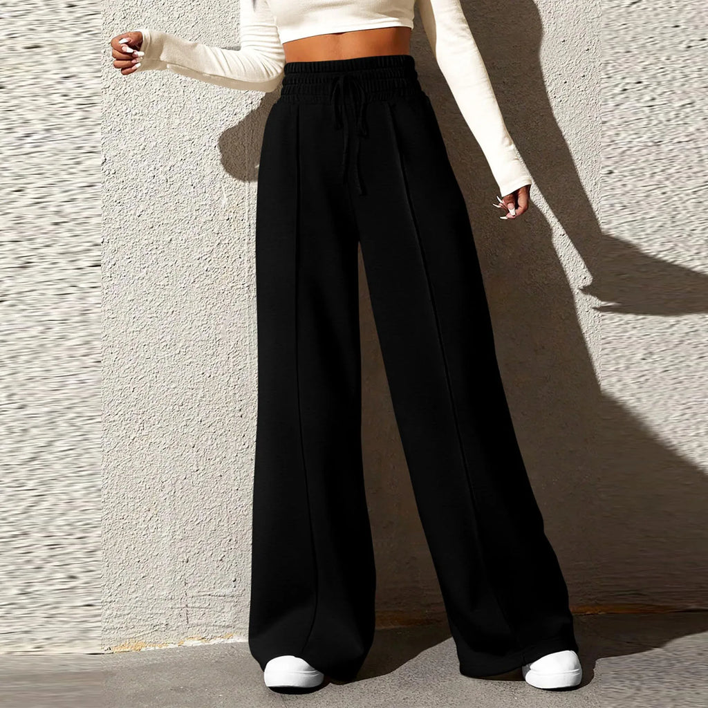 High‑Waisted Drawstring Wide‑Leg Sweatpants – Casual, Comfy & Chic-HighTouch