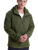 Tactical Hooded Fleece Jacket Men – Warm Military Multi-Pocket Winter Coat-HighTouch