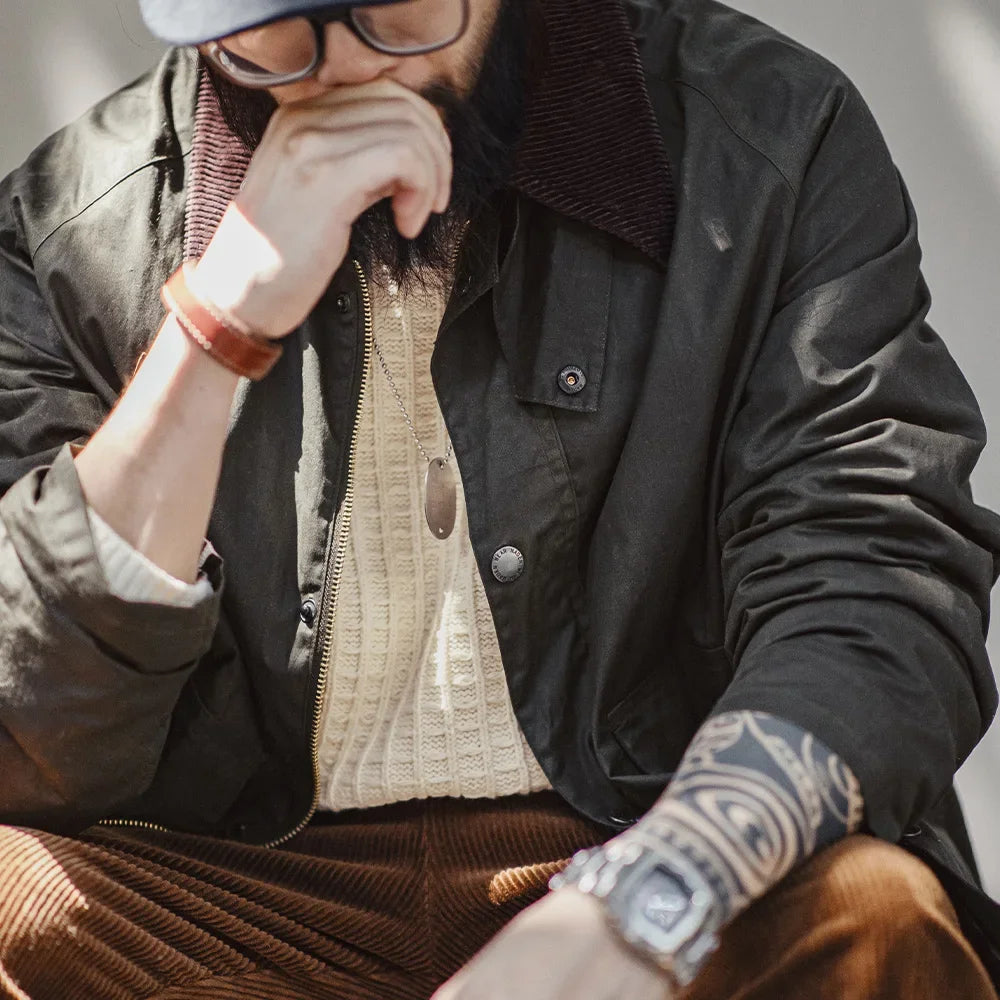 Waxed Spey Fishing Jacket Men
