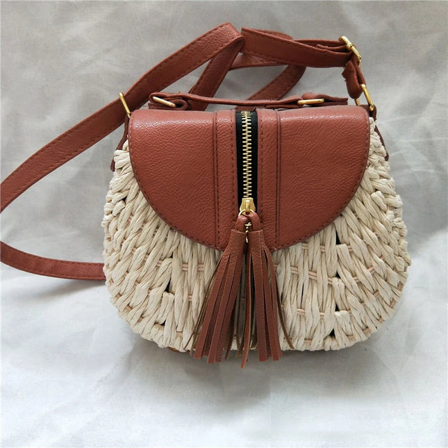 Small Fresh Straw Crossbody Bag – Lightweight Purse