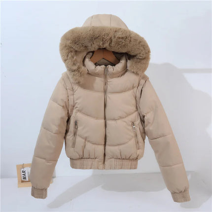 Petite Winter Padded Jacket with Fur Collar