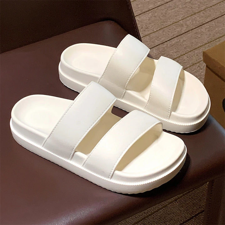 Women’s Simple Beach Sandals Summer Slip-On Flat Shoes-HighTouch