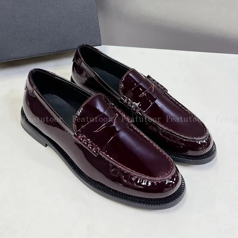 Leather Slip-On Loafers-HighTouch