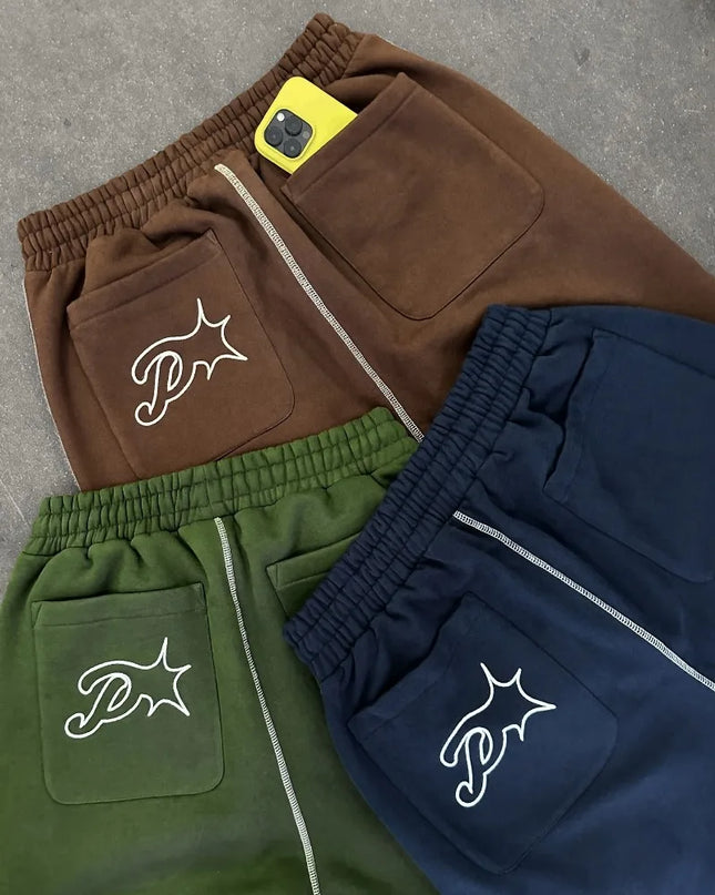 Streetwear Letter Embroidery Loose Sweatpants – Y2K Harajuku Wide-Leg Statement