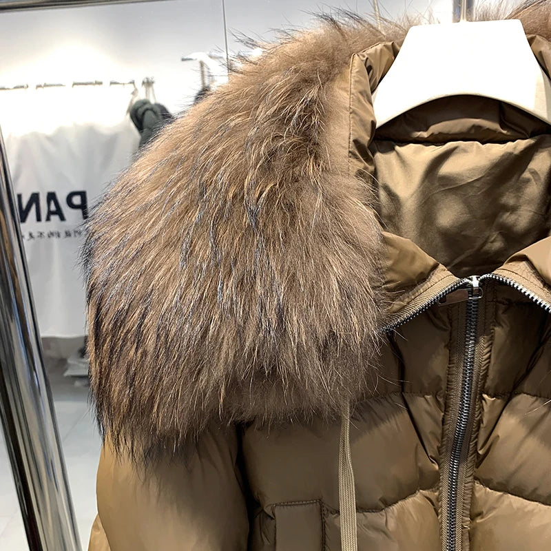 Short White Duck Down Parka Women-HighTouch