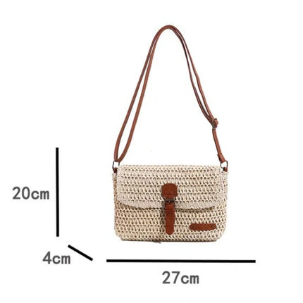 New Fashionable Straw Women's Bag, Trendy Vacation Casual Shoulder Crossbody Bag, Women's Versatile Stylish Straw Women's Bag