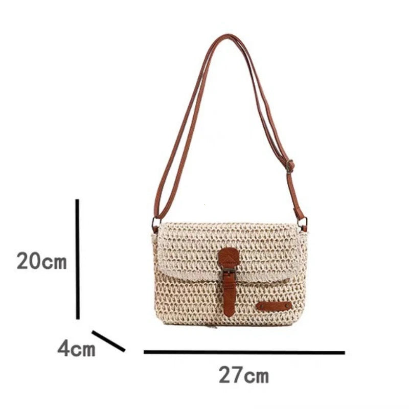 New Fashionable Straw Women's Bag, Trendy Vacation Casual Shoulder Crossbody Bag, Women's Versatile Stylish Straw Women's Bag-HighTouch