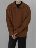 Vintage Y2K V-Neck Pullover Sweater Men-HighTouch