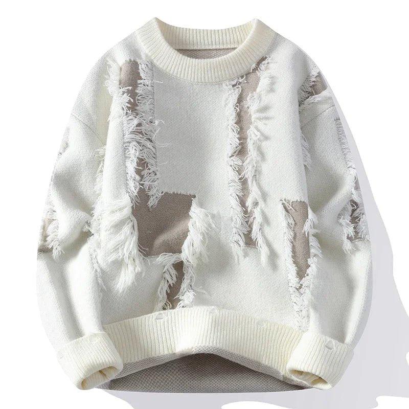 Men's Distressed Knit Sweater – Vintage Style