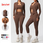 Women Gym Set 3 Piece Workout Outfit Fitness Activewear
