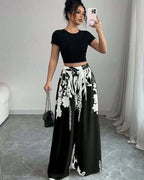 Women's Tropical Print Wide-Leg Pant