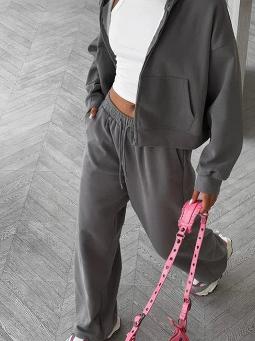Women’s Zip-Up Hoodie & Pants Set-HighTouch