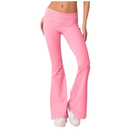 High-Waist Korean-Style Flared Yoga Pants – Autumn Fit & Everyday Com