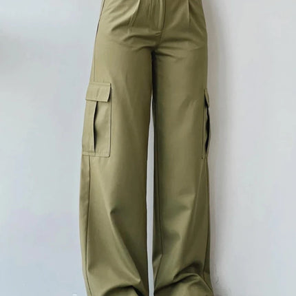 Vintage Y2K Beige Cargo Parachute Pants – Wide-Leg Techwear Joggers Unisex