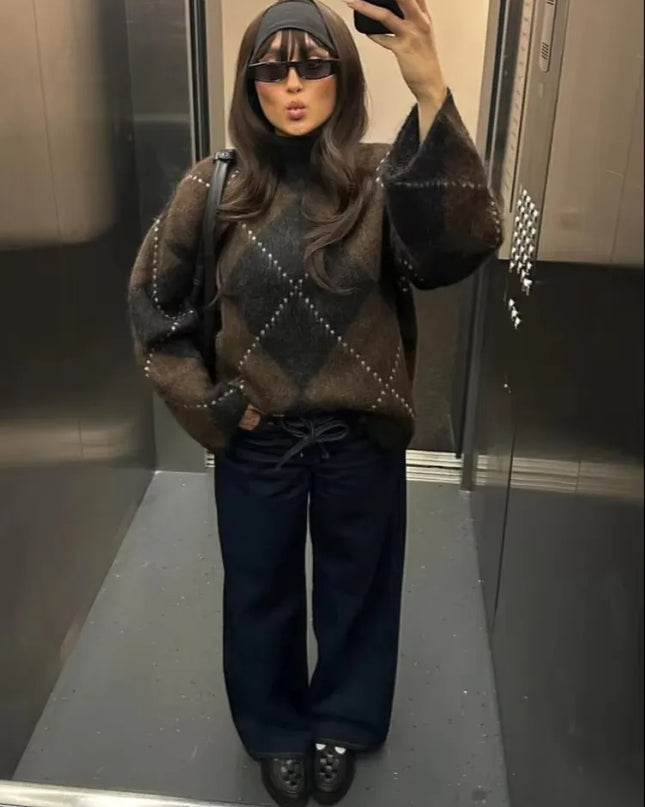 Women’s Argyle Knit Skirt Set