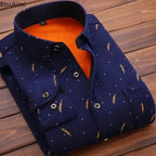 Men’s Winter Plaid Flannel Shirt – Fur Lined, Fleece‑Lined, Warm Casual Dress Shirt-HighTouch