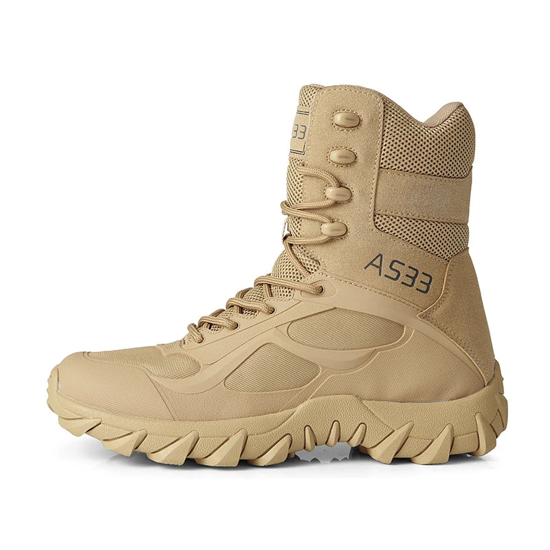 Men’s High-Quality Leather Tactical Safety Boots-HighTouch