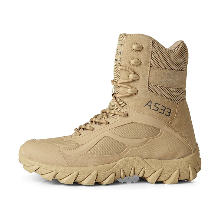 Men’s High-Quality Leather Tactical Safety Boots-HighTouch