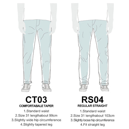 Heavyweight  Fadeless Denim Jeans Men – Regular Fit Autumn Brushed Liner