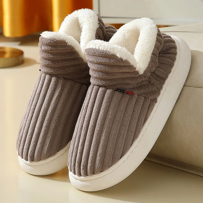 Unisex Plush Fur Slide Slippers – Warm Ankle Soft-Sole Indoor Fashion