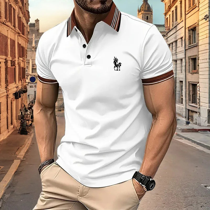 Lightweight Men’s Summer Polo – Breathable, Button-Collar Casual Top