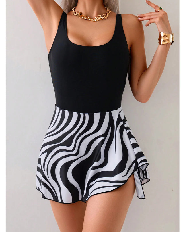 Slimming Printed One‑Piece Swimsuit with Tummy Control