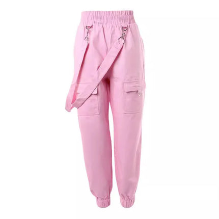 Women’s High-Waist Street Cargo Pants – Loose Wide-Leg Trousers with Pockets