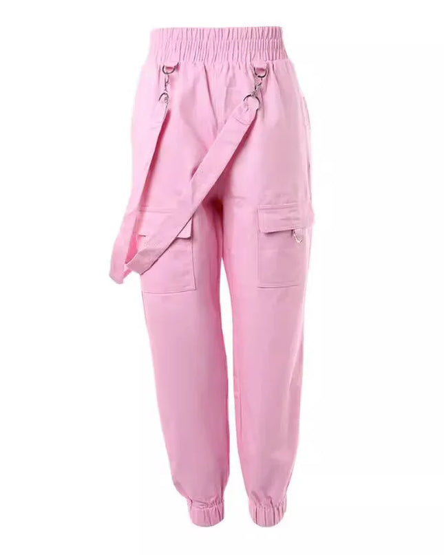 Women’s High-Waist Street Cargo Pants – Loose Wide-Leg Trousers with Pockets