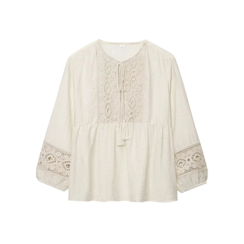 Elegant Loose O-Neck Summer Shirt for Women-HighTouch