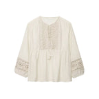 Elegant Loose O-Neck Summer Shirt for Women-HighTouch