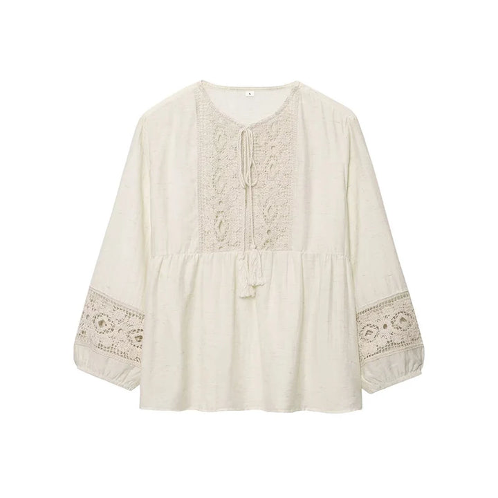 Elegant Loose O-Neck Summer Shirt for Women-HighTouch