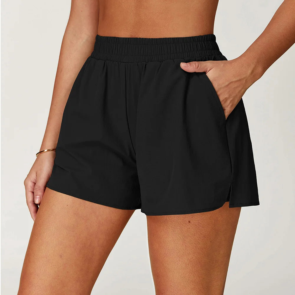 High-Waist Compression Yoga Shorts