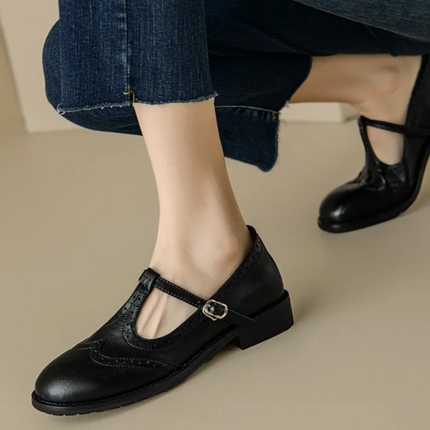 Retro Brogue Mary Jane Oxfords Women