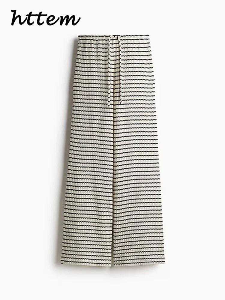 Women’s Knit Striped Pullover & Pants Set-HighTouch