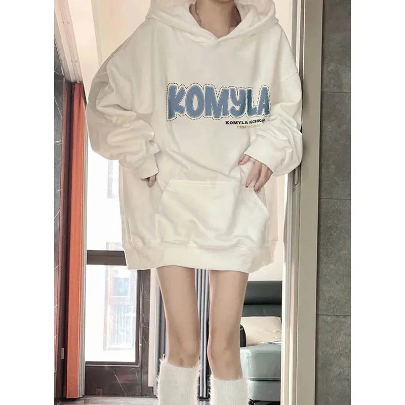 Loose Oversize Cotton Hoodie – Draped Casual Style for Spring & Autumn