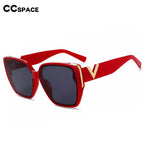 Women’s V-Logo Mirror Retro Sunglasses-HighTouch