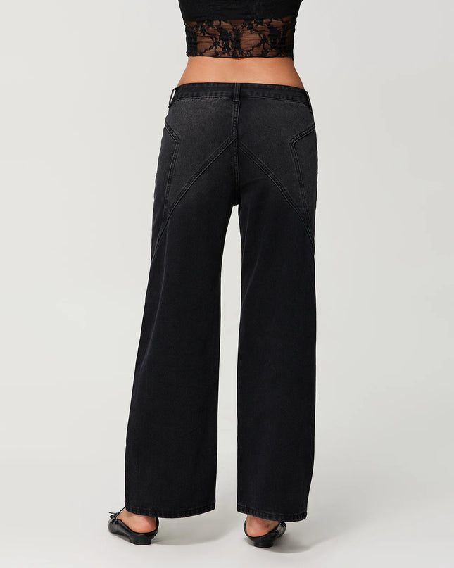 Women’s Low-Rise Wide-Leg Loose Denim Jeans – Solid Colour Spring Style