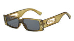 Small Retro Rectangular Leopard Print Sunglasses-HighTouch