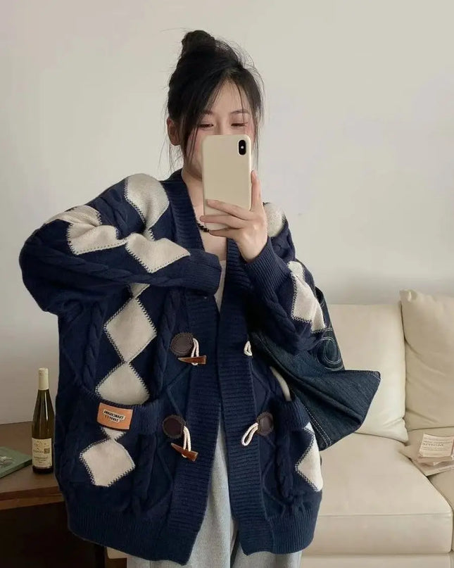 Cappotto Cardigan Aperto Lavorato a Maglia da Donna