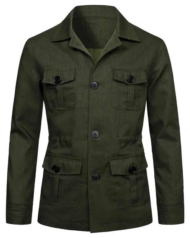 Retro British Linen Safari Jacket for Men