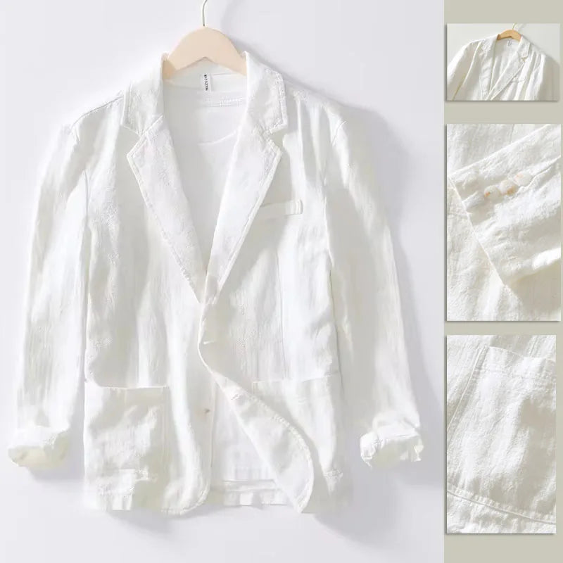 Camicia da viaggio da uomo in cotone e lino