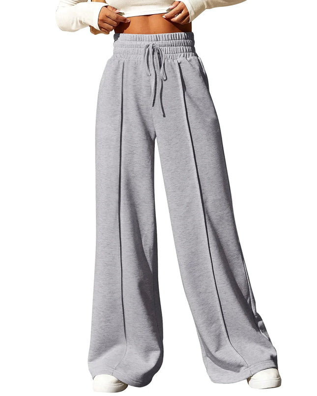 High‑Waisted Drawstring Wide‑Leg Sweatpants – Casual, Comfy & Chic