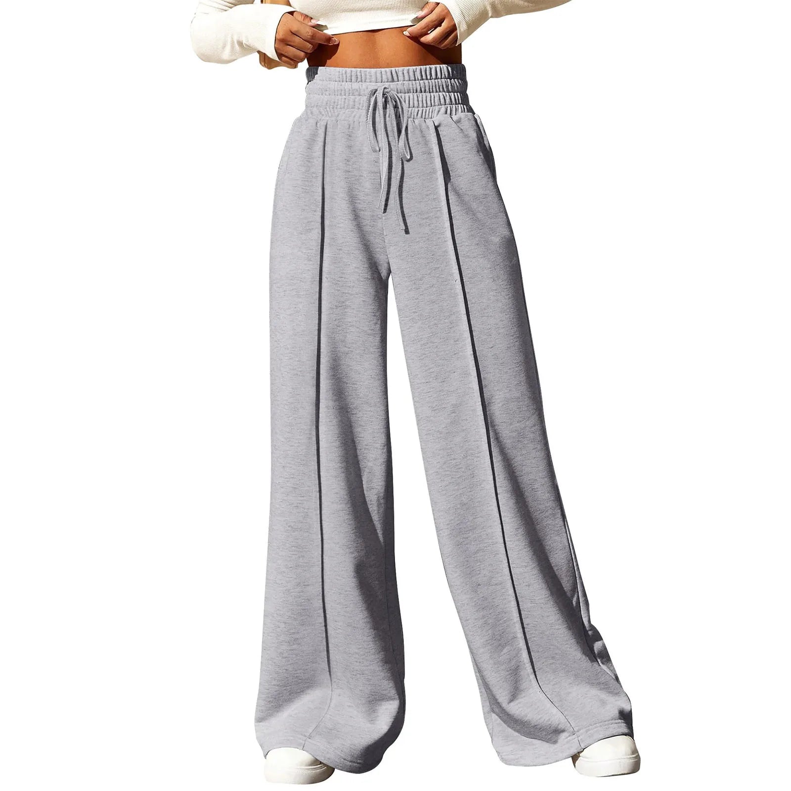 High‑Waisted Drawstring Wide‑Leg Sweatpants – Casual, Comfy & Chic
