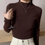 Women’s Stretch Knit Pullover Sweater – Slim Fit Casual Top-HighTouch