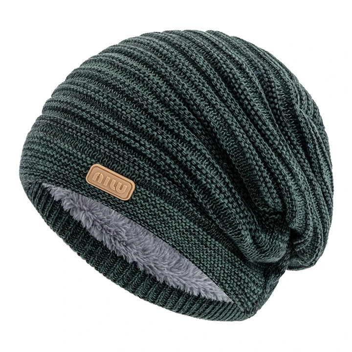 Unisex Striped Slouchy Winter Beanie-HighTouch